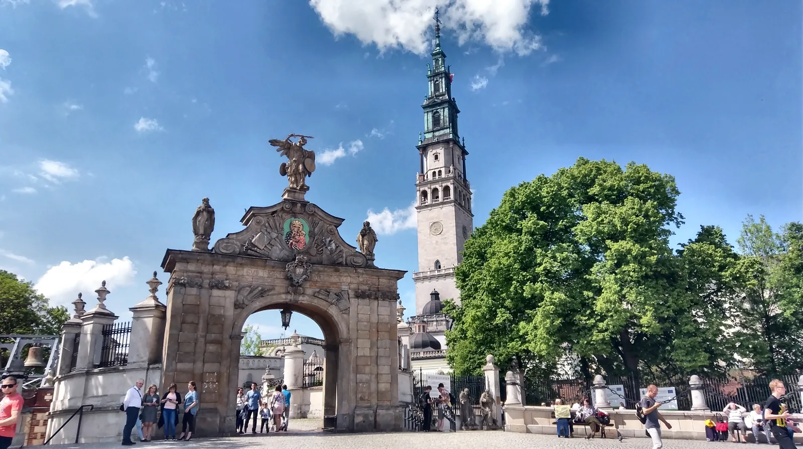 Main entrance and tower of Jasna Gora Monastery in Czestochowa