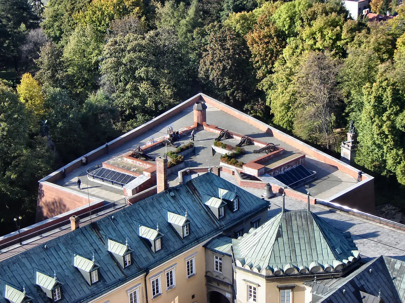 Jasna Gora monastery rooftops and fortifications in Czestochowa